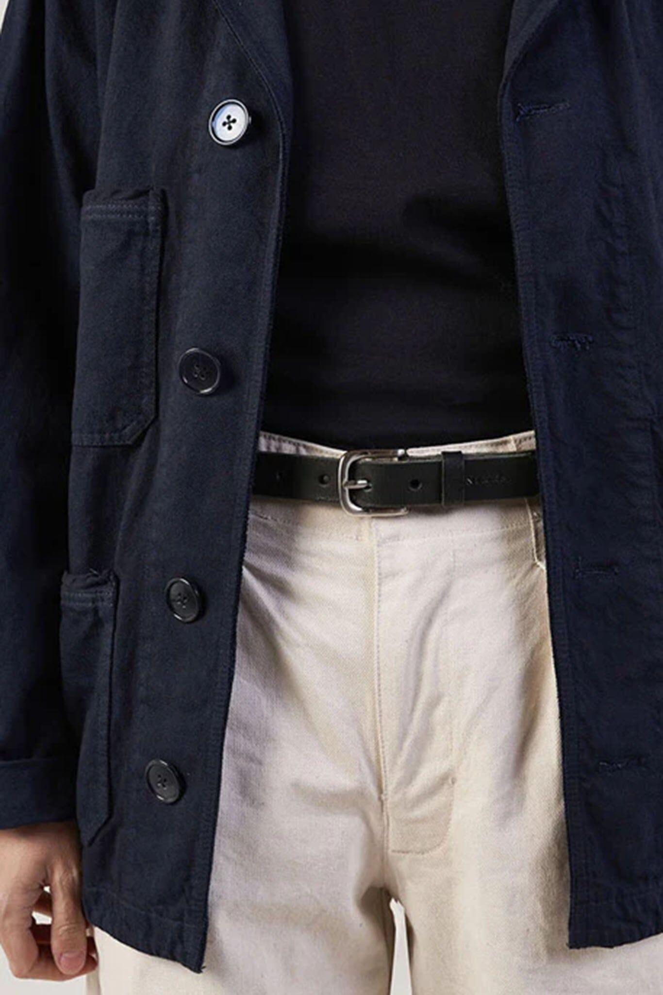 NIMES Narrow Leather Belt - Black – M.PATMOS