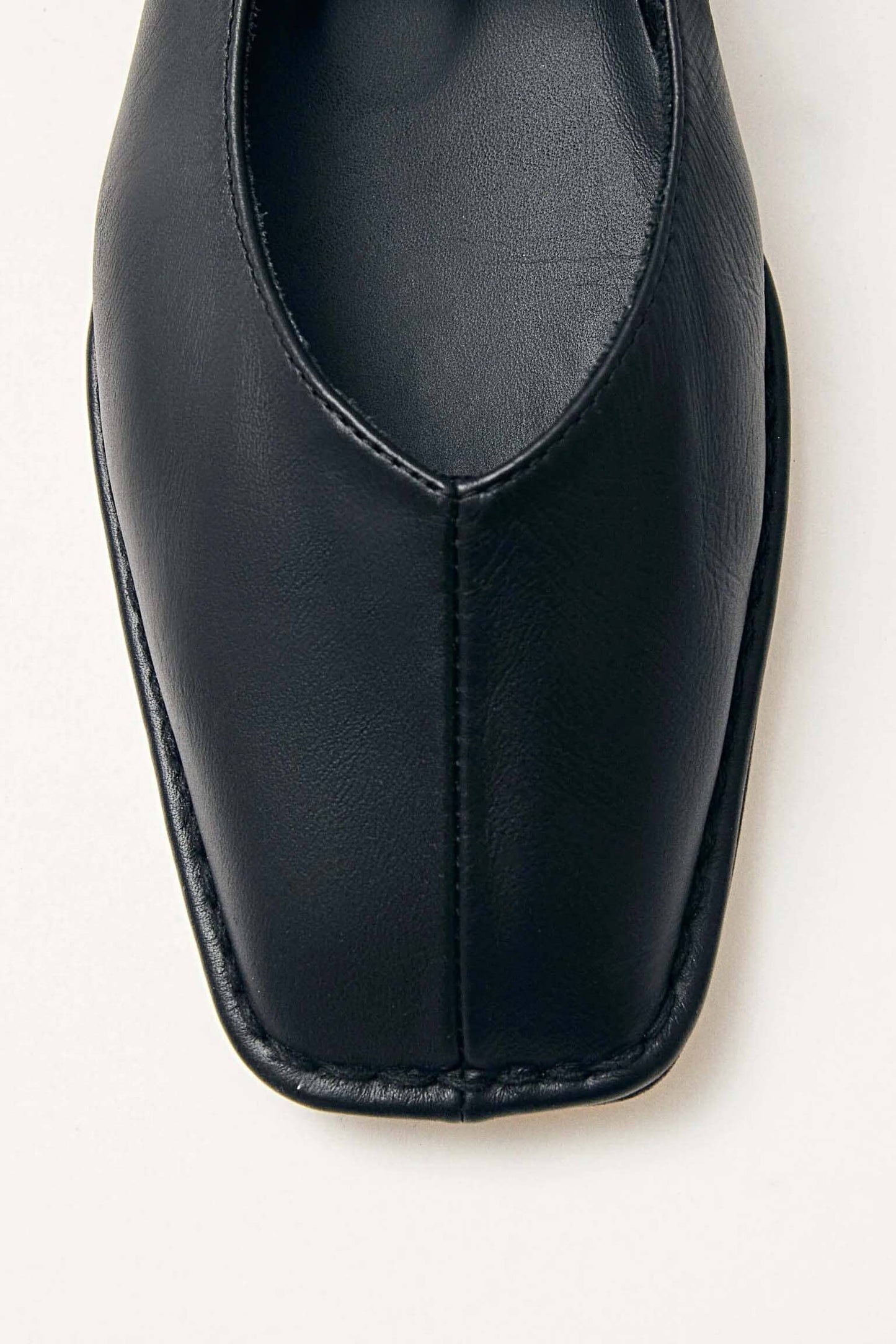 Black square toe ballet flat