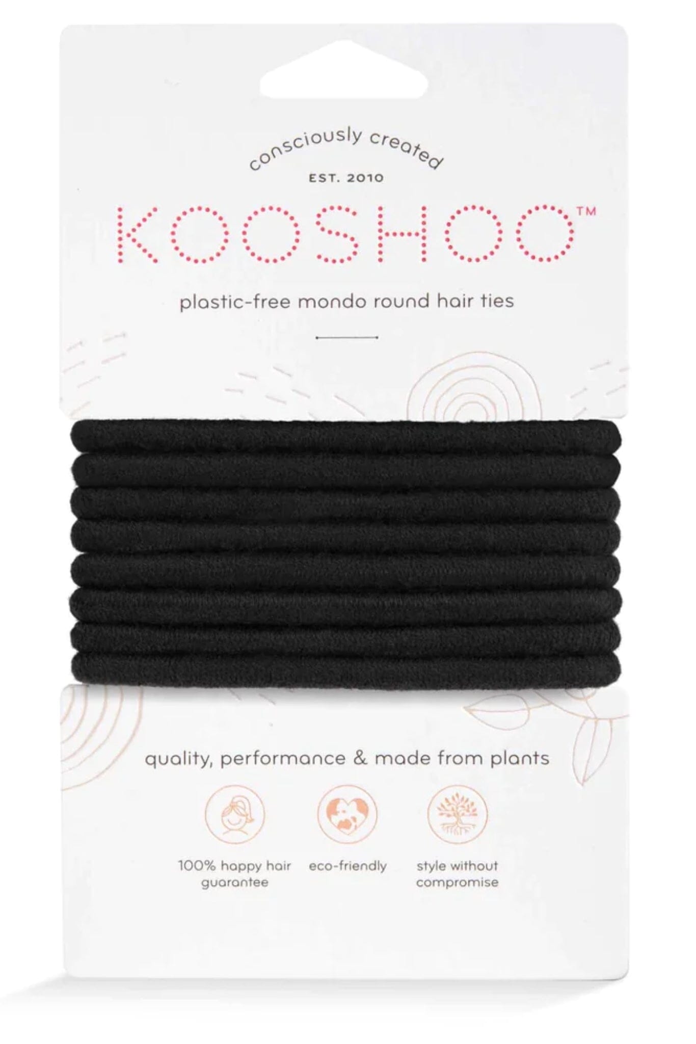 Kooshoo Organic Round Hair Ties - Black