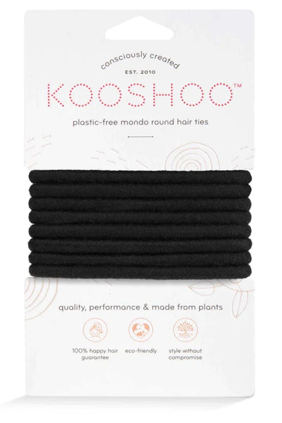 Kooshoo Organic Round Hair Ties - Black
