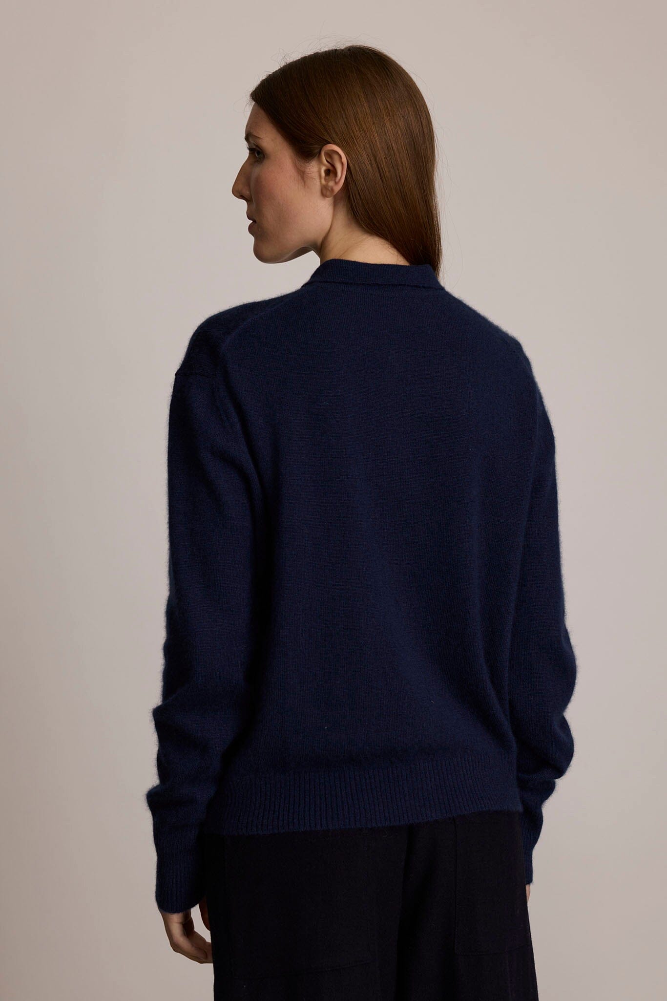M.PATMOS Iris Collared Cardigan - Navy