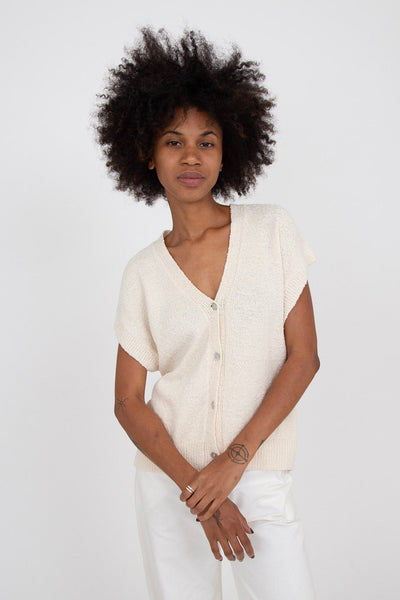 M.PATMOS Russell Boucle Cardigan - Ivory