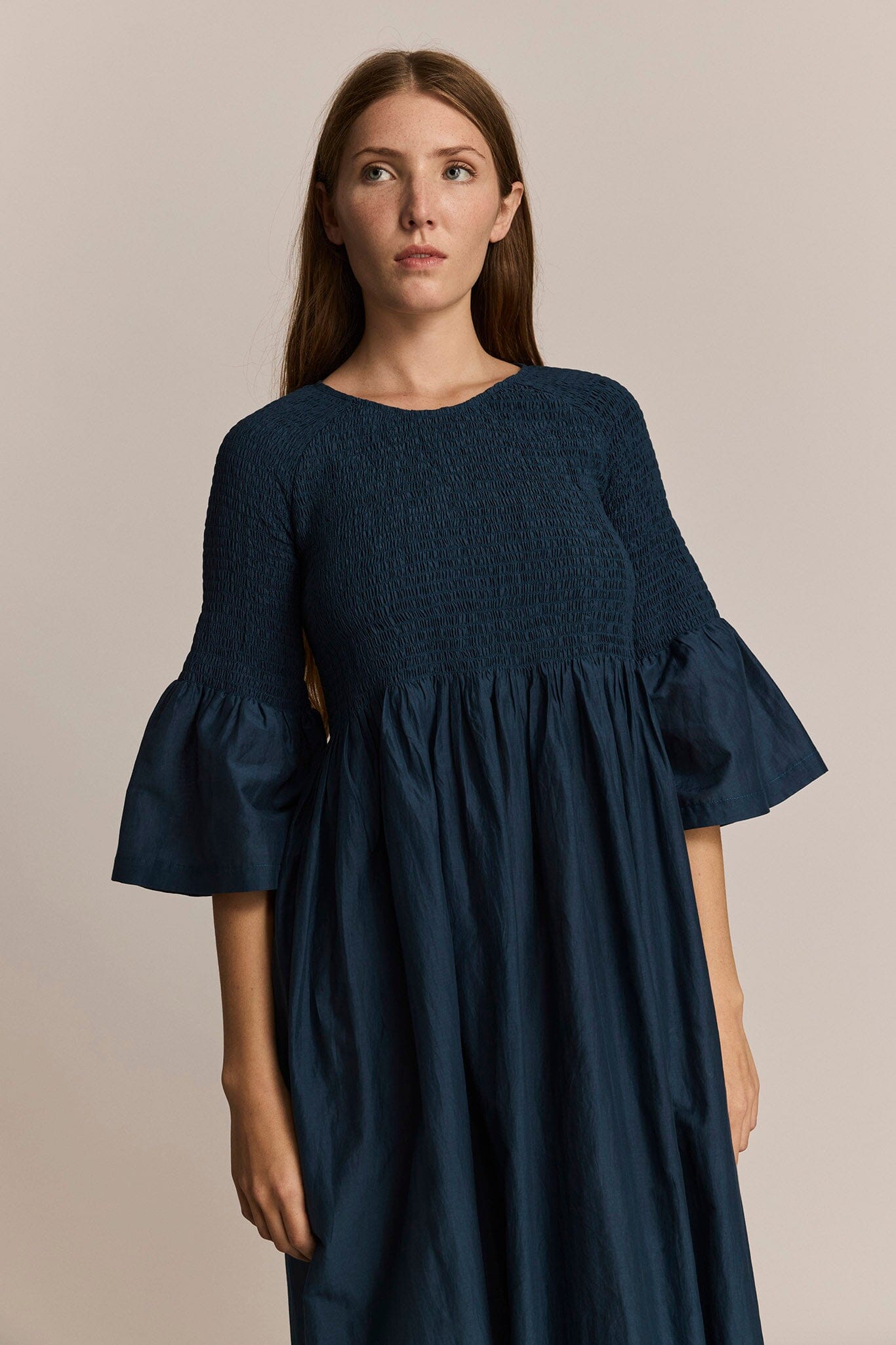 ink blue dress Maternity Bowie Crepe Dress