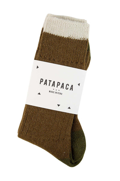 Pata Paca Socks - Melange Olive + Army