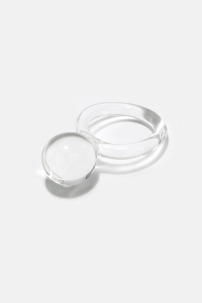 Jane D'Arensbourg Orb Glass Ring - Clear