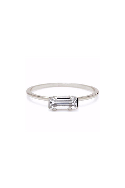 Bing Bang Baguette Ring - Clear/Silver