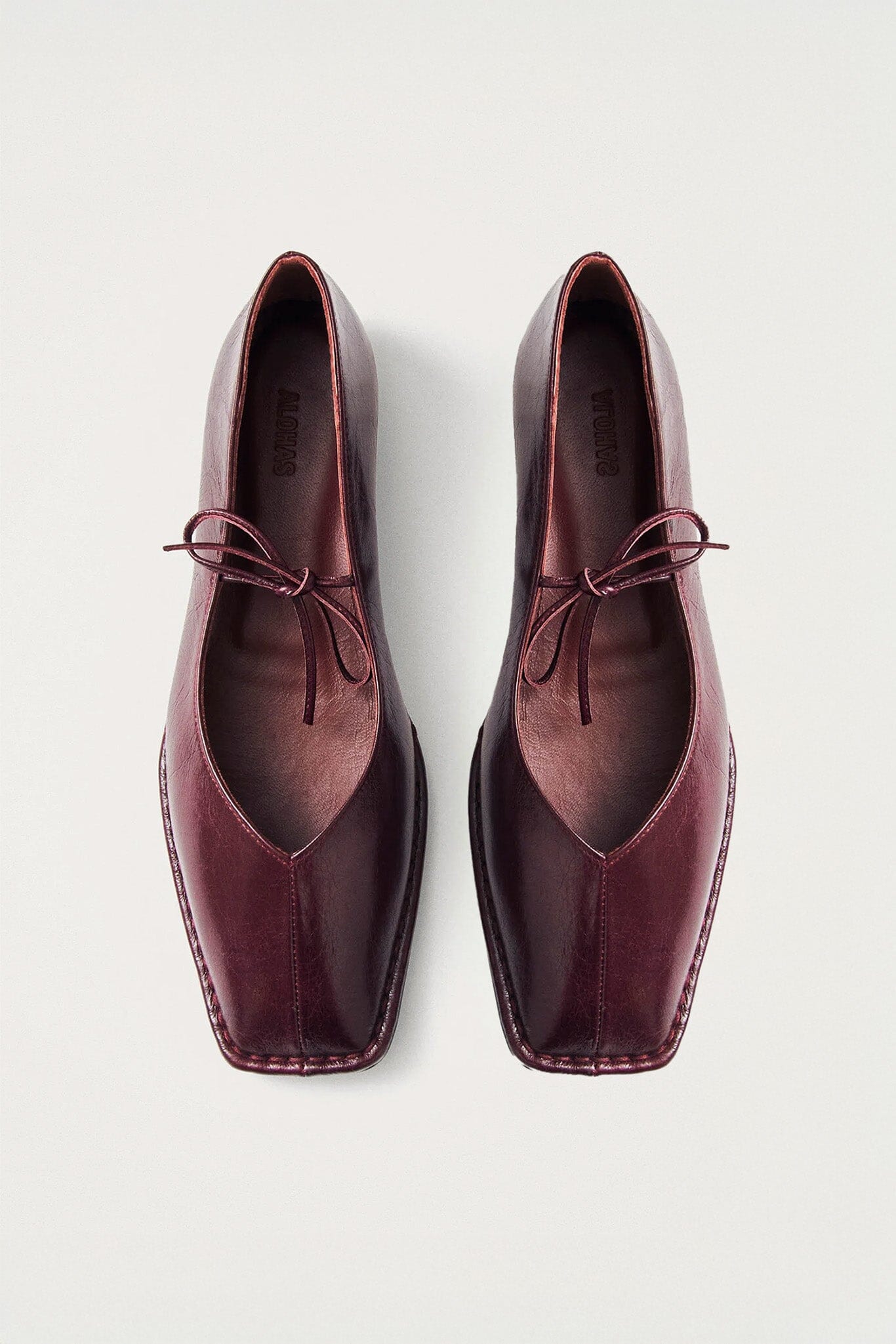 ALOHAS Sway Leather Ballet Flats - Burgundy – M.PATMOS