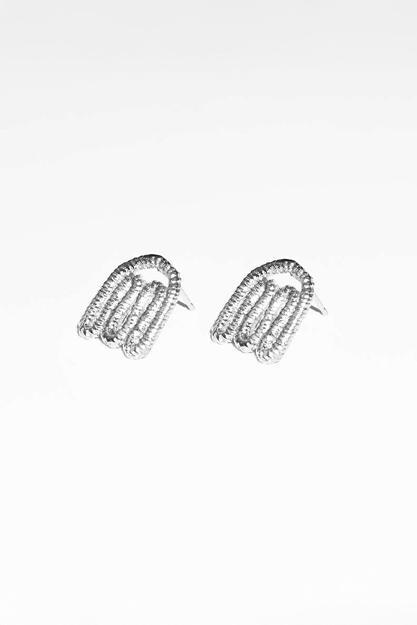 Silver layer earrings by COG at M.Patmos in Brooklyn.