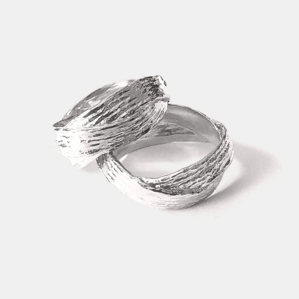 Textured sterling silver infinity ring by COG at M.Patmos in Brooklyn.