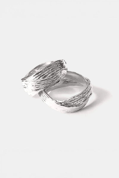 Textured sterling silver infinity ring by COG at M.Patmos in Brooklyn.