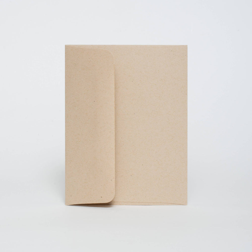 Brown envelope on white background