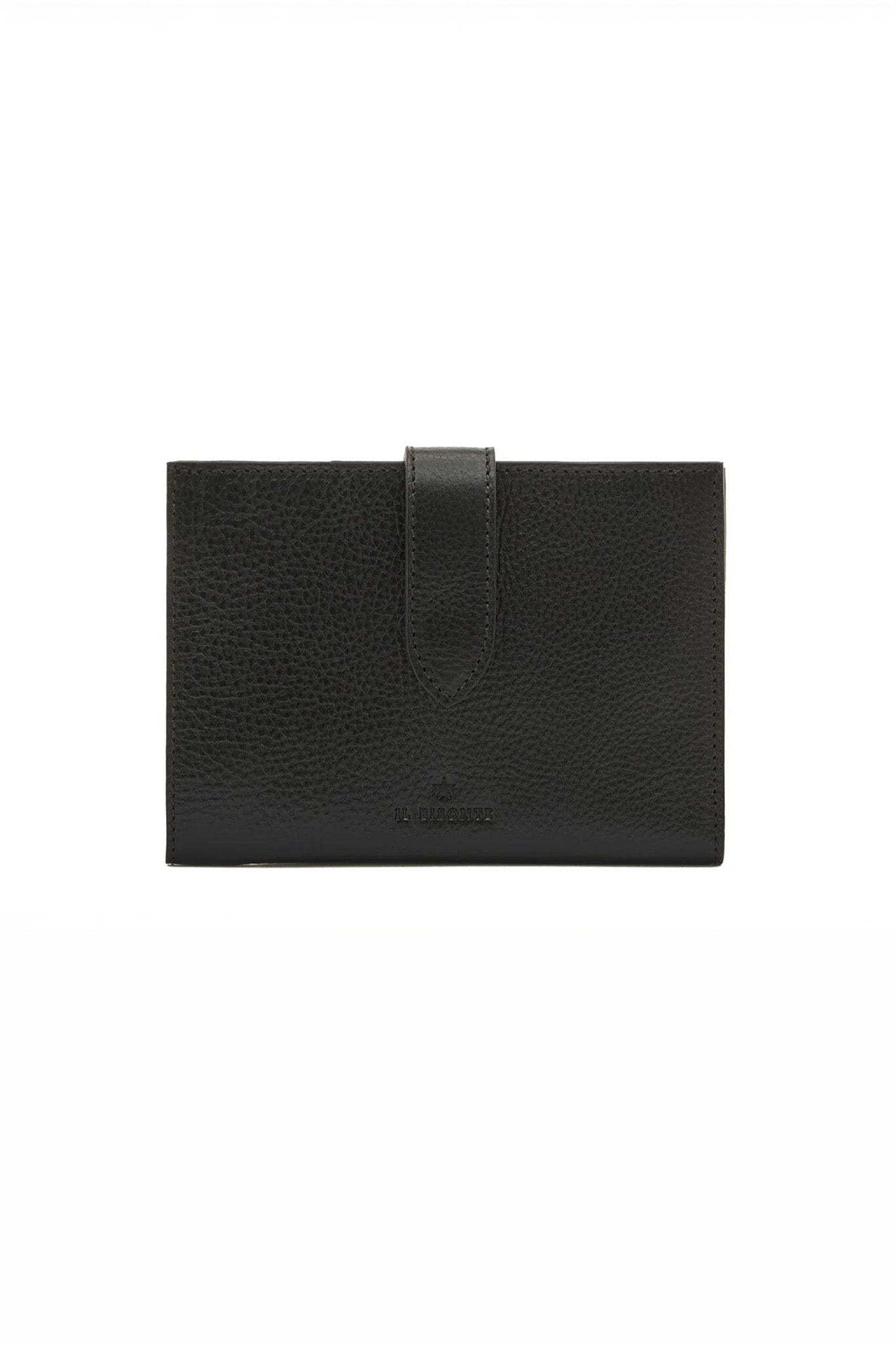 Black leather wallet on a white background