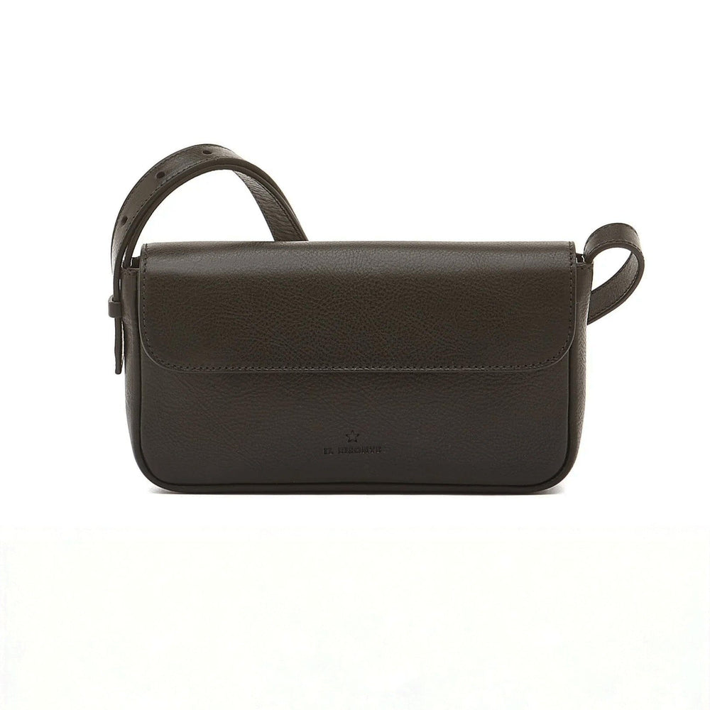 Black leather crossbody bag