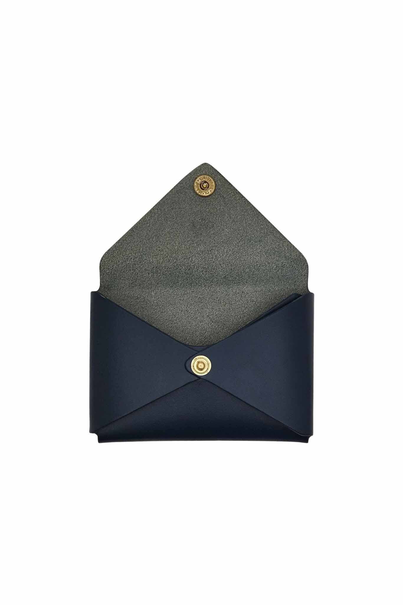 Il Bisonte Mini Card Case - Navy Blue