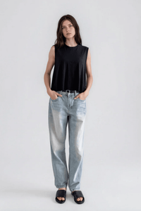 It Is Well LA Cropped Muscle Tee - Black