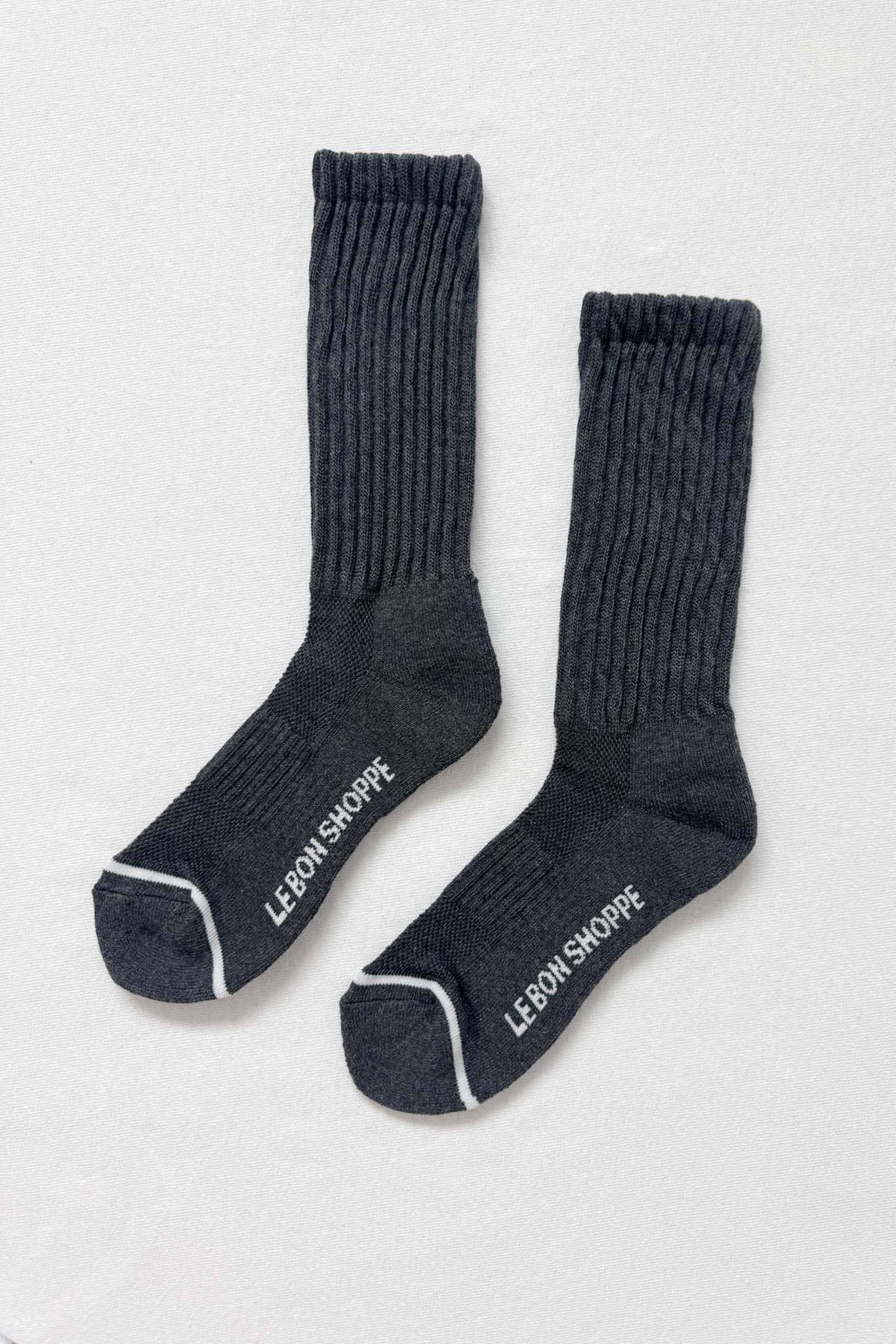 Pair of charcoal ballet socks from Le Bon Shoppe
