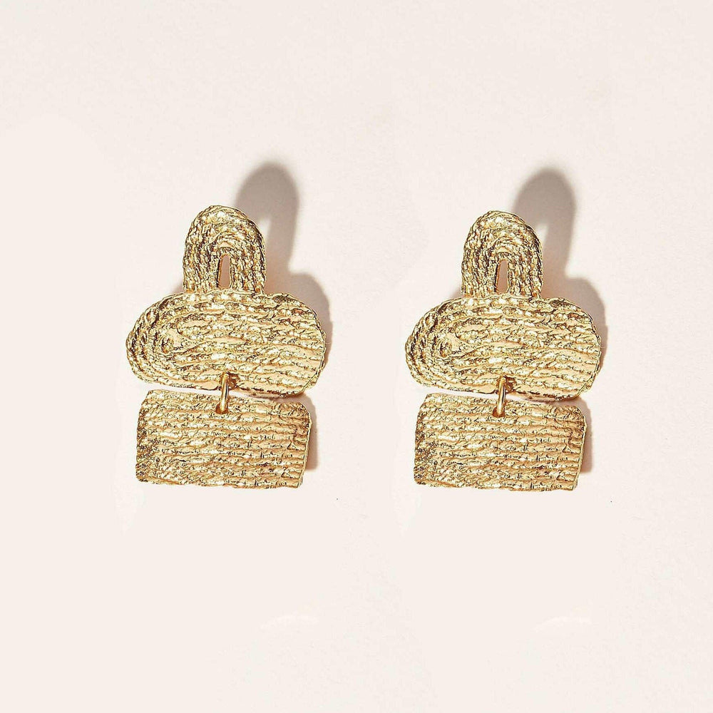 COG Earrings 14k gold-plate Plateau Earrings