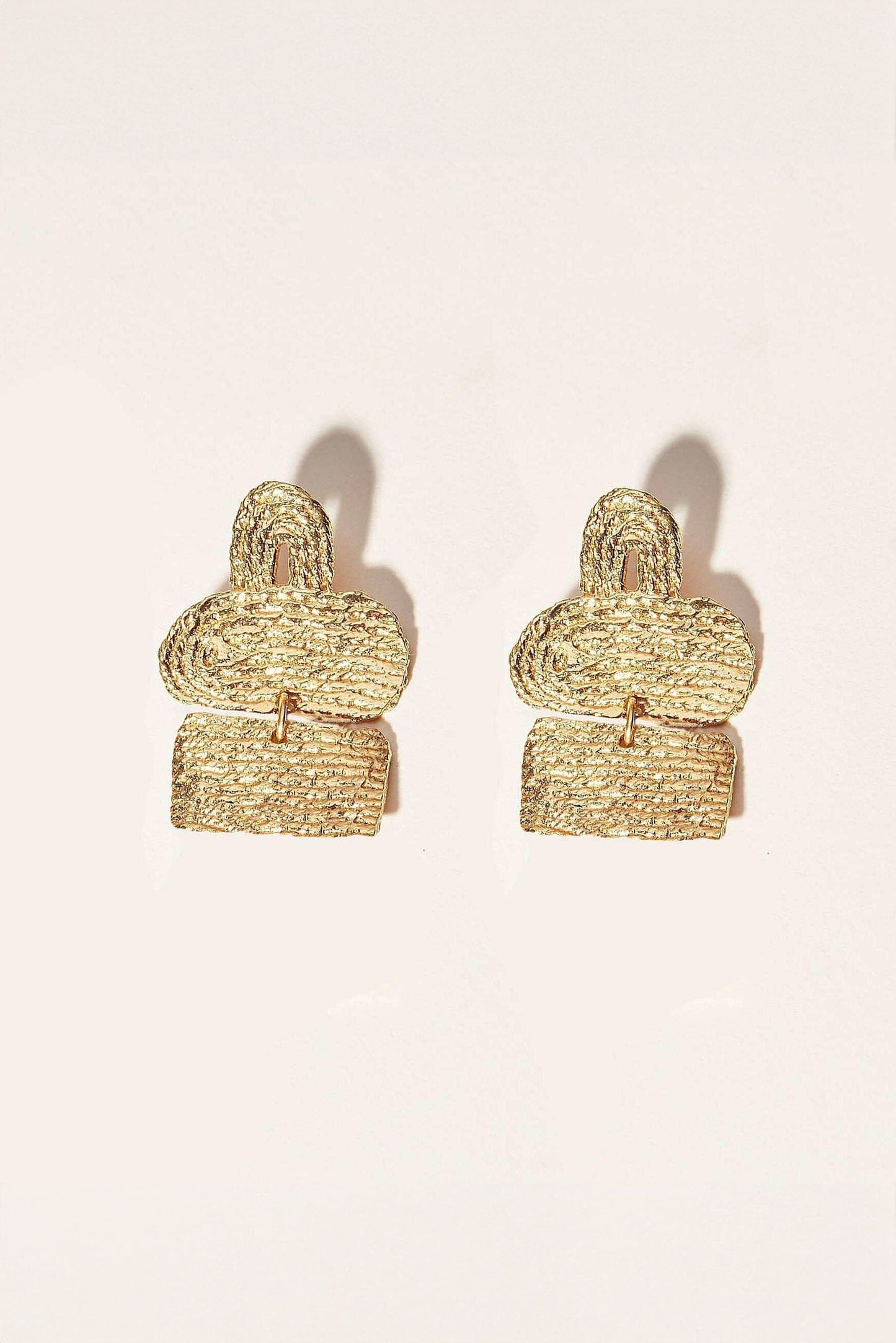 COG Earrings 14k gold-plate Plateau Earrings