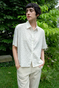 M.PATMOS Sarah Collared Shirt - Ivory Jacquard