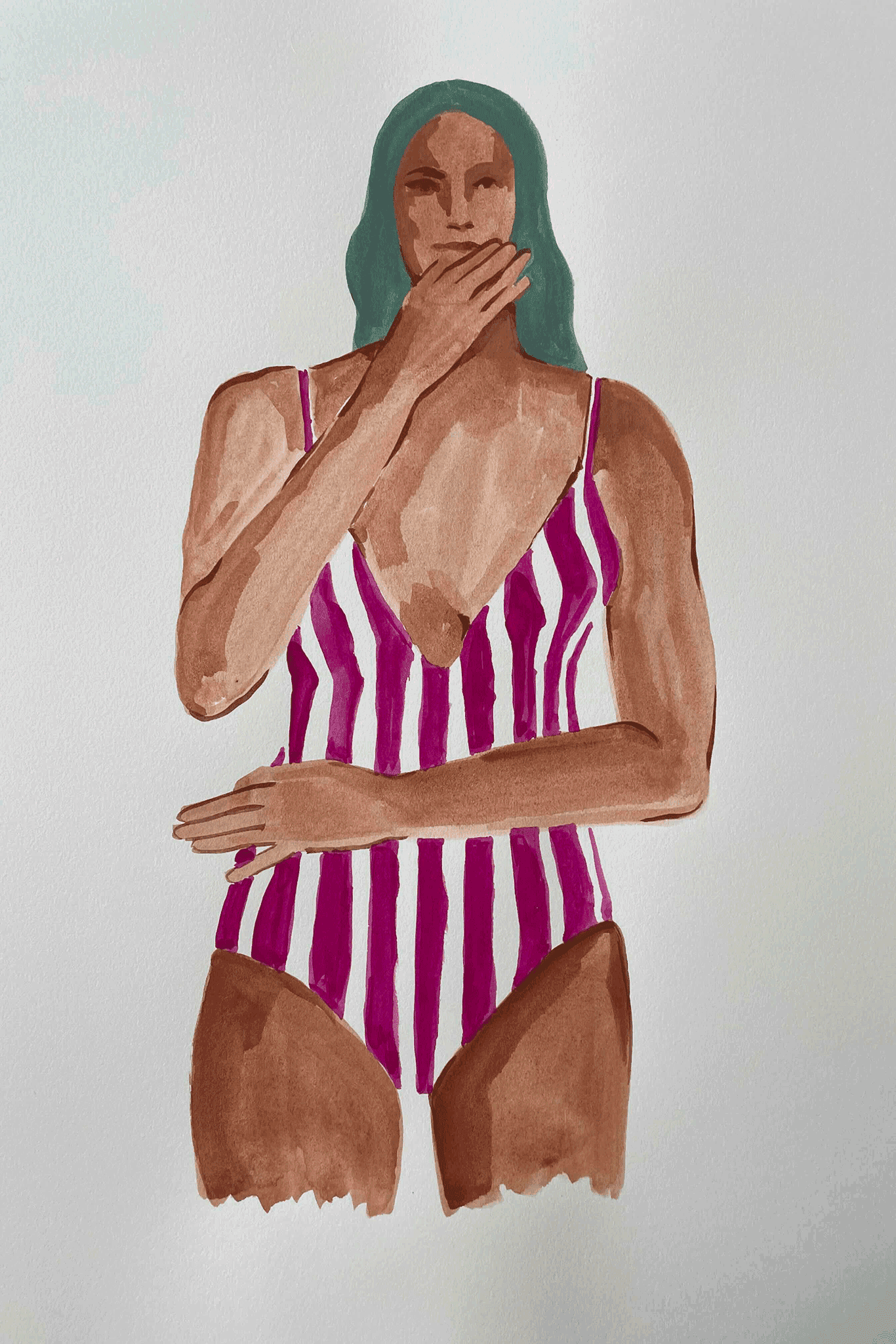 Rosie Kanellis Painting - Striped Suits Three