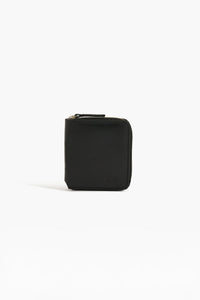 Black leather wallet on a white background