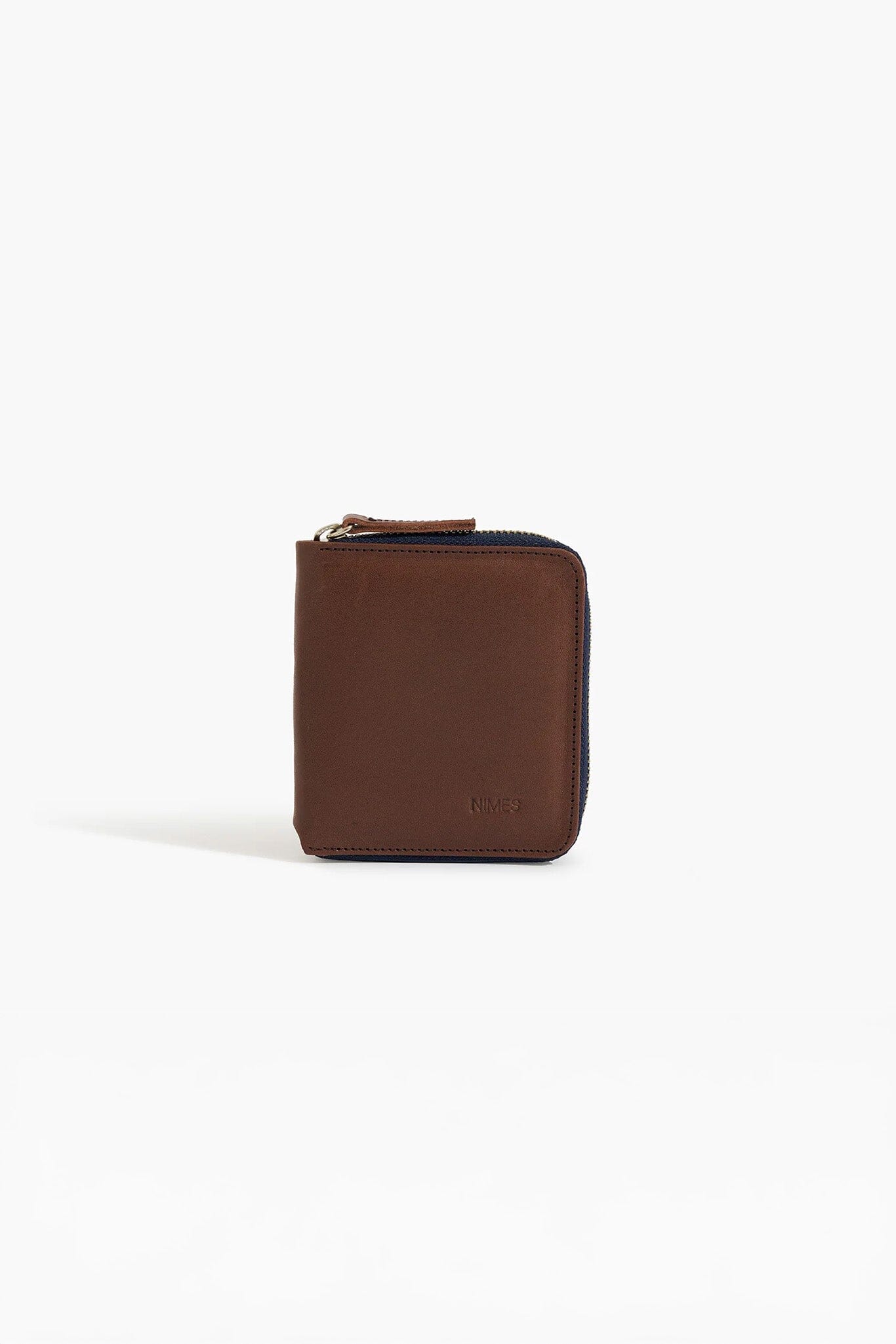 Brown leather wallet on a white background