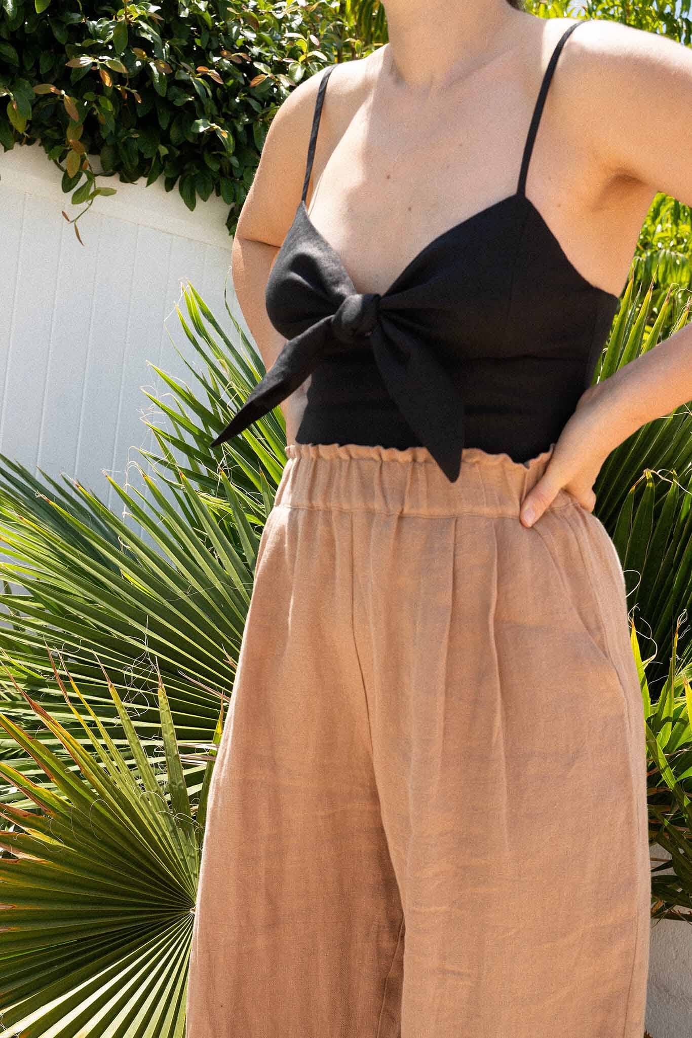 Neranese - Margo Top Black Linen