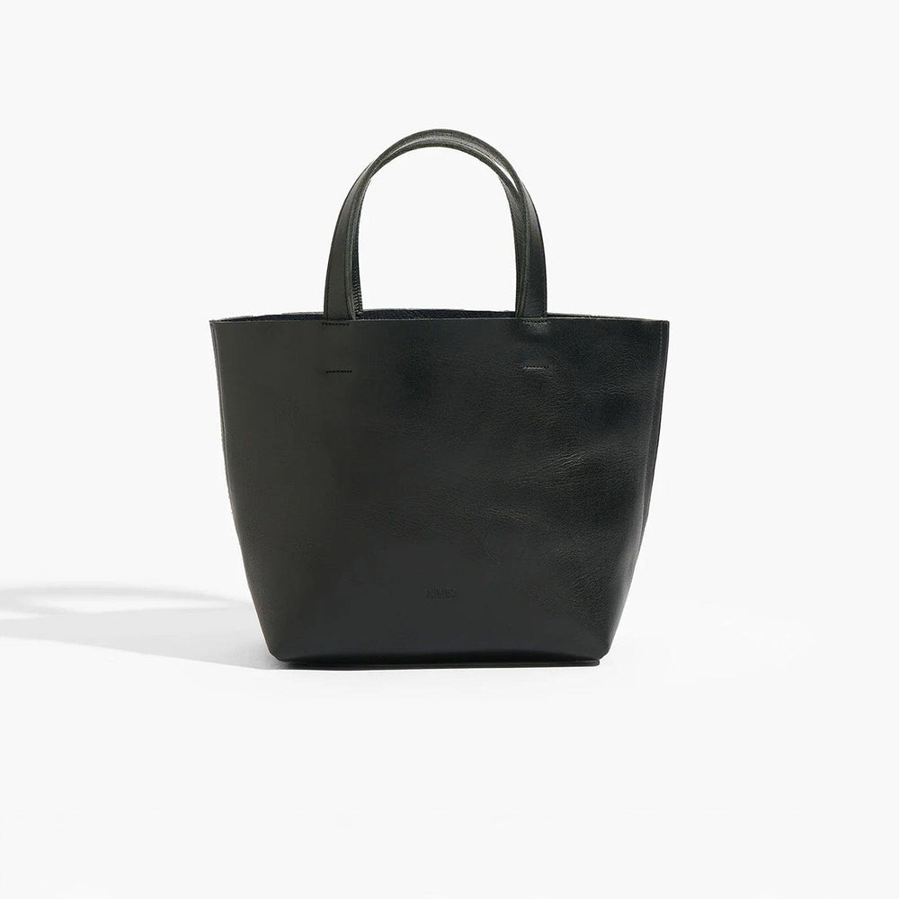 Black tote bag on a white background