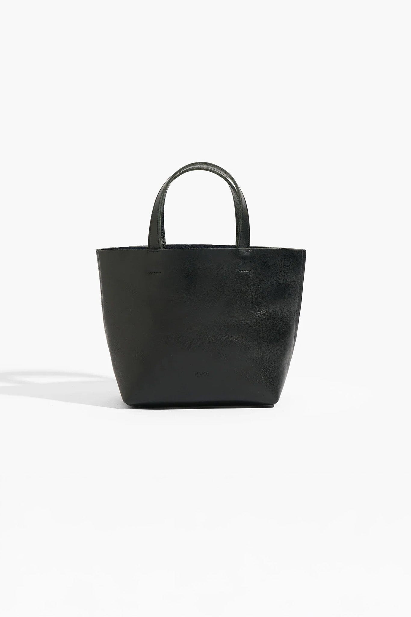 Black tote bag on a white background