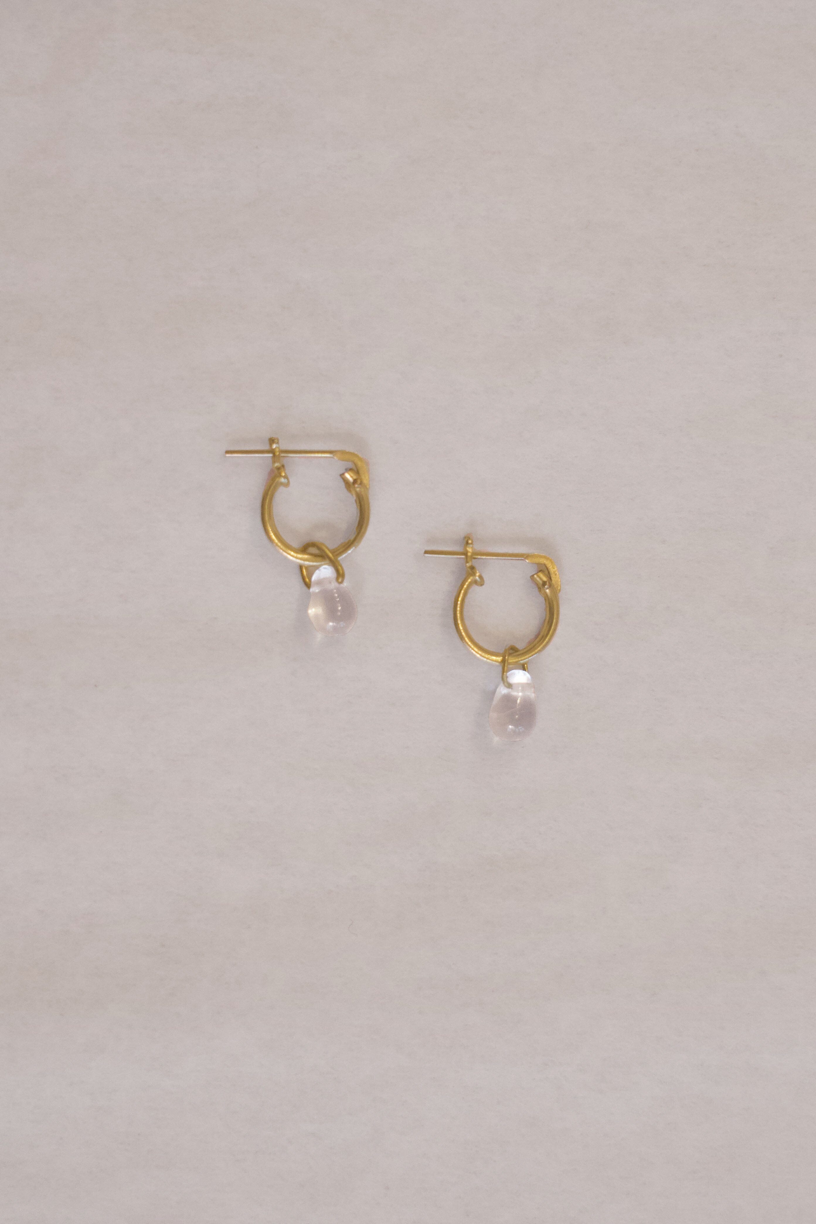 Alexis Laurel Big Tear Hoops - Clear