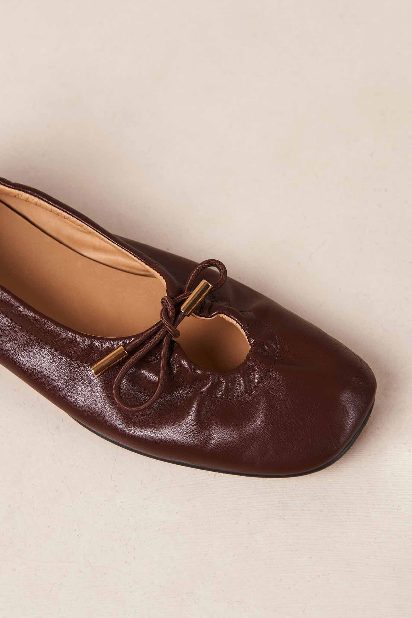 ALOHAS - Rosalind Brown Leather Ballet Flats