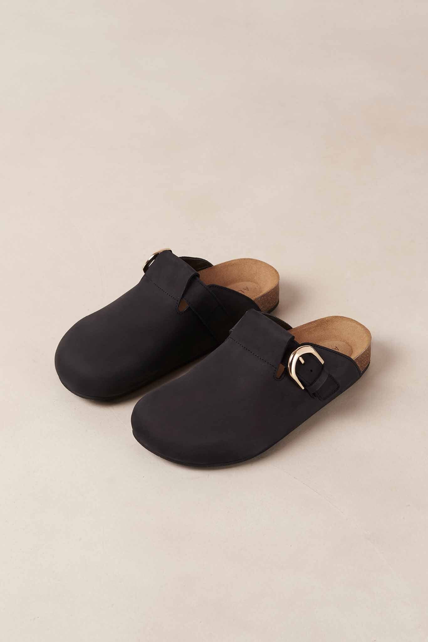 ALOHAS - Travis Black Leather Mules