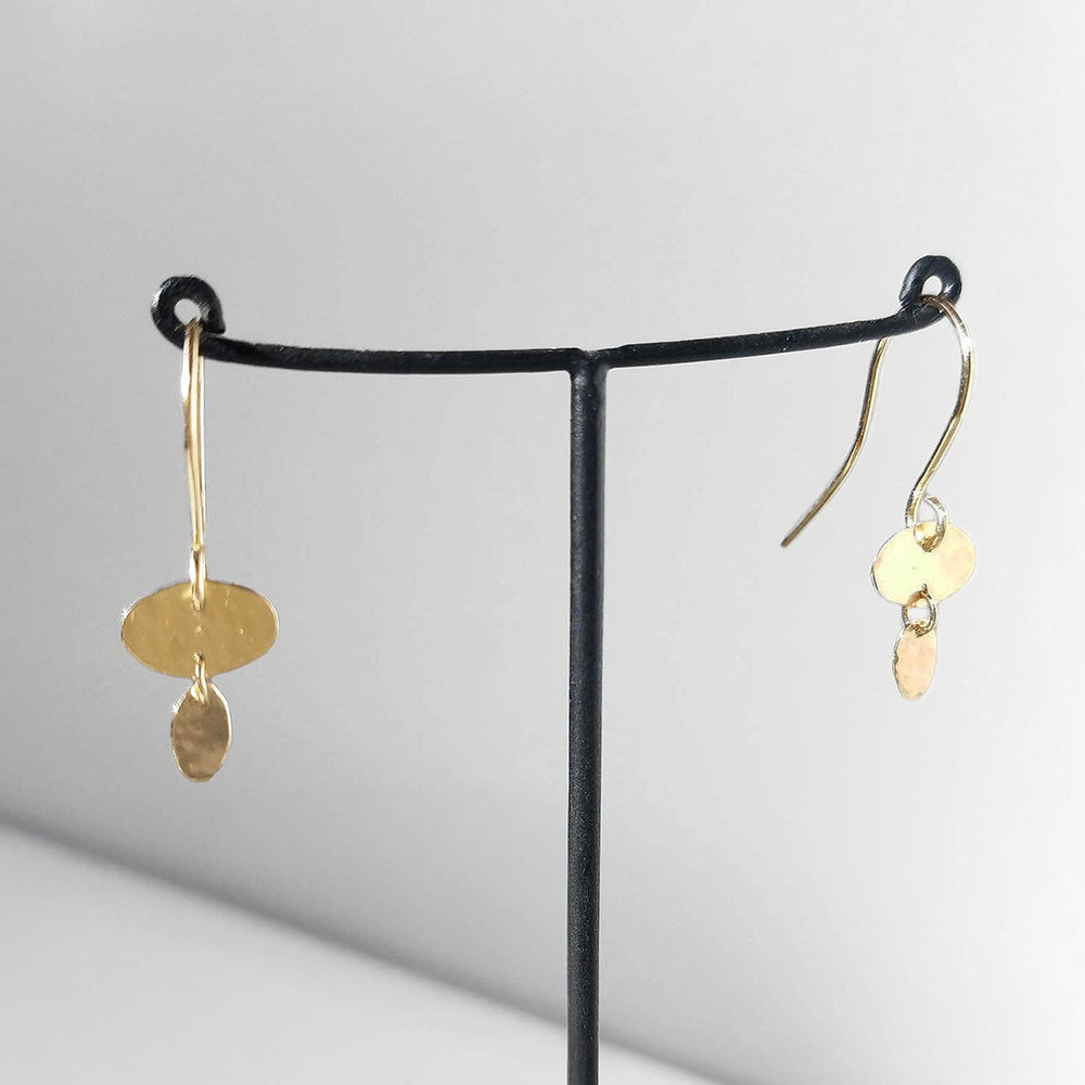 14k yellow gold hammered gommette earrings, perfect for everyday wear. Available at M.Patmos in Brooklyn.