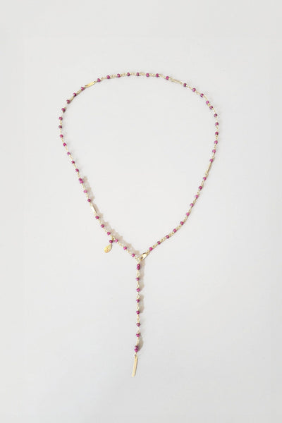 Cobamae Baguette Necklace - Ruby