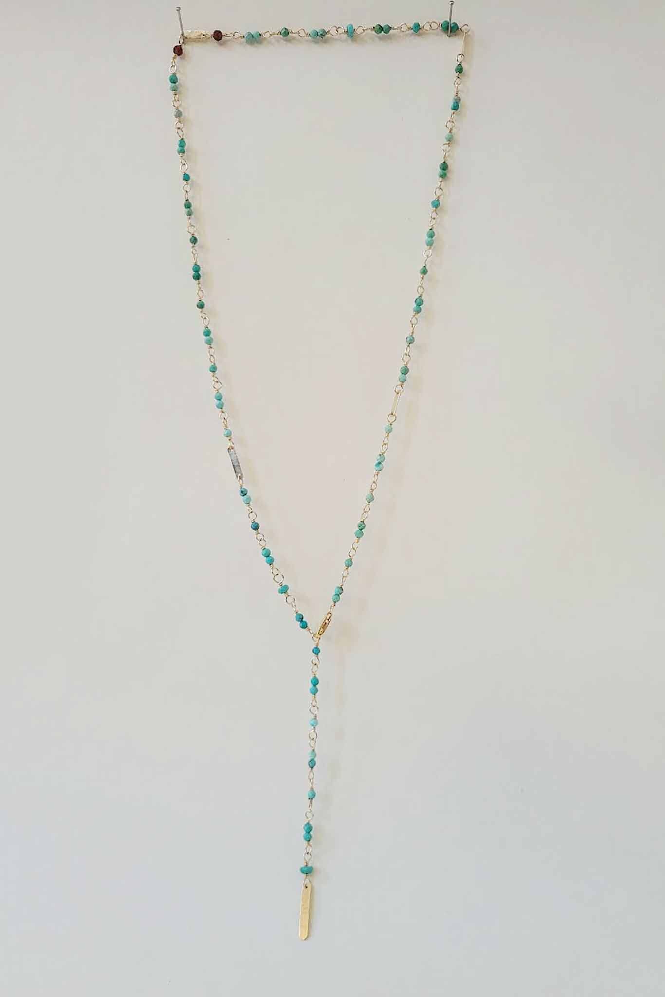 Cobamae Baguette Necklace - Turquoise