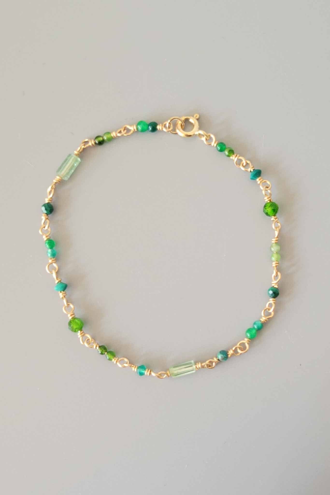 Cobamae Briolette Bracelet - Multi Green