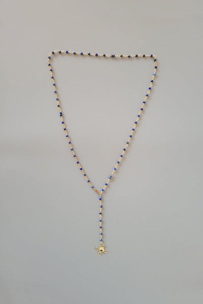 Cobamae Lapis & Byzantine Charm Necklace