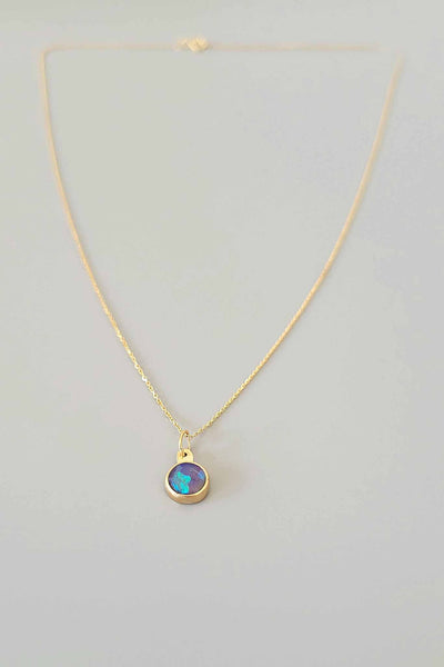 Cobamae Gold Charm Necklace - Opal