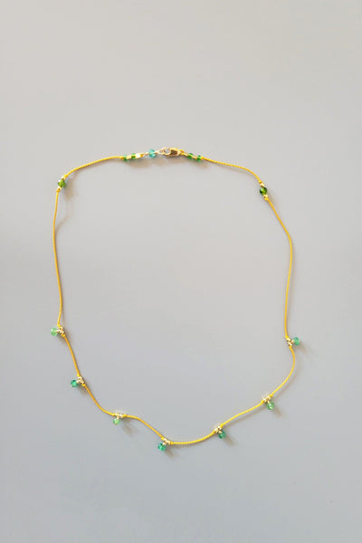 Cobamae Silk Cord Necklace - Green