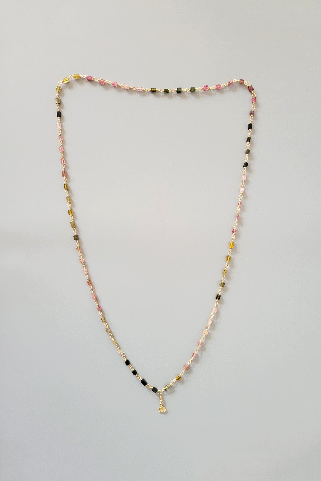 Cobamae Tourmaline & Gold Charm Necklace