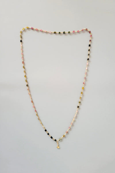 Cobamae Tourmaline & Gold Charm Necklace