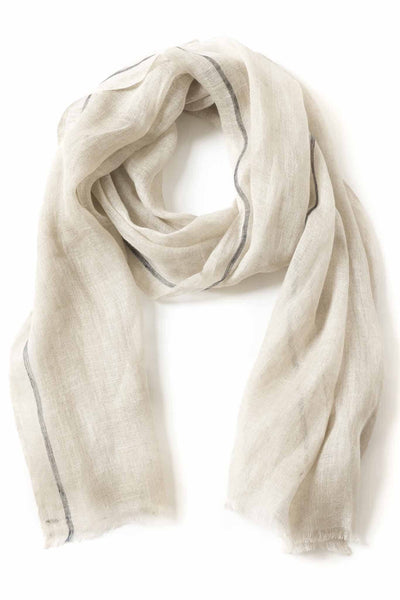 From the Road Atasi Scarf - Oatmeal/Ink