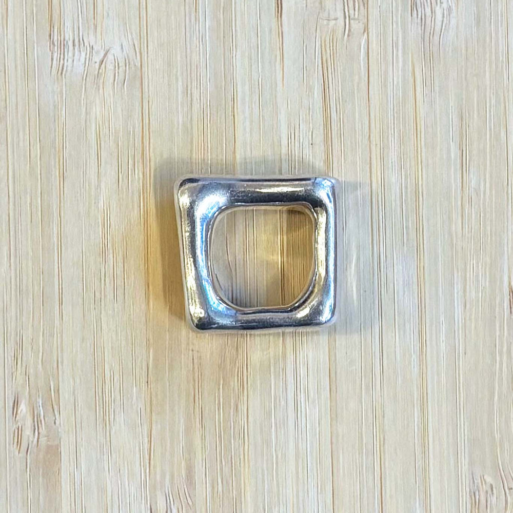 Sterling silver square statement ring