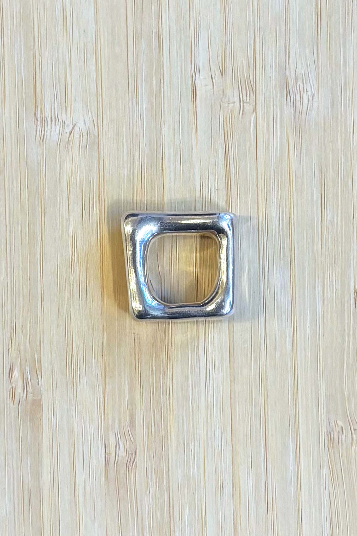 Sterling silver square statement ring