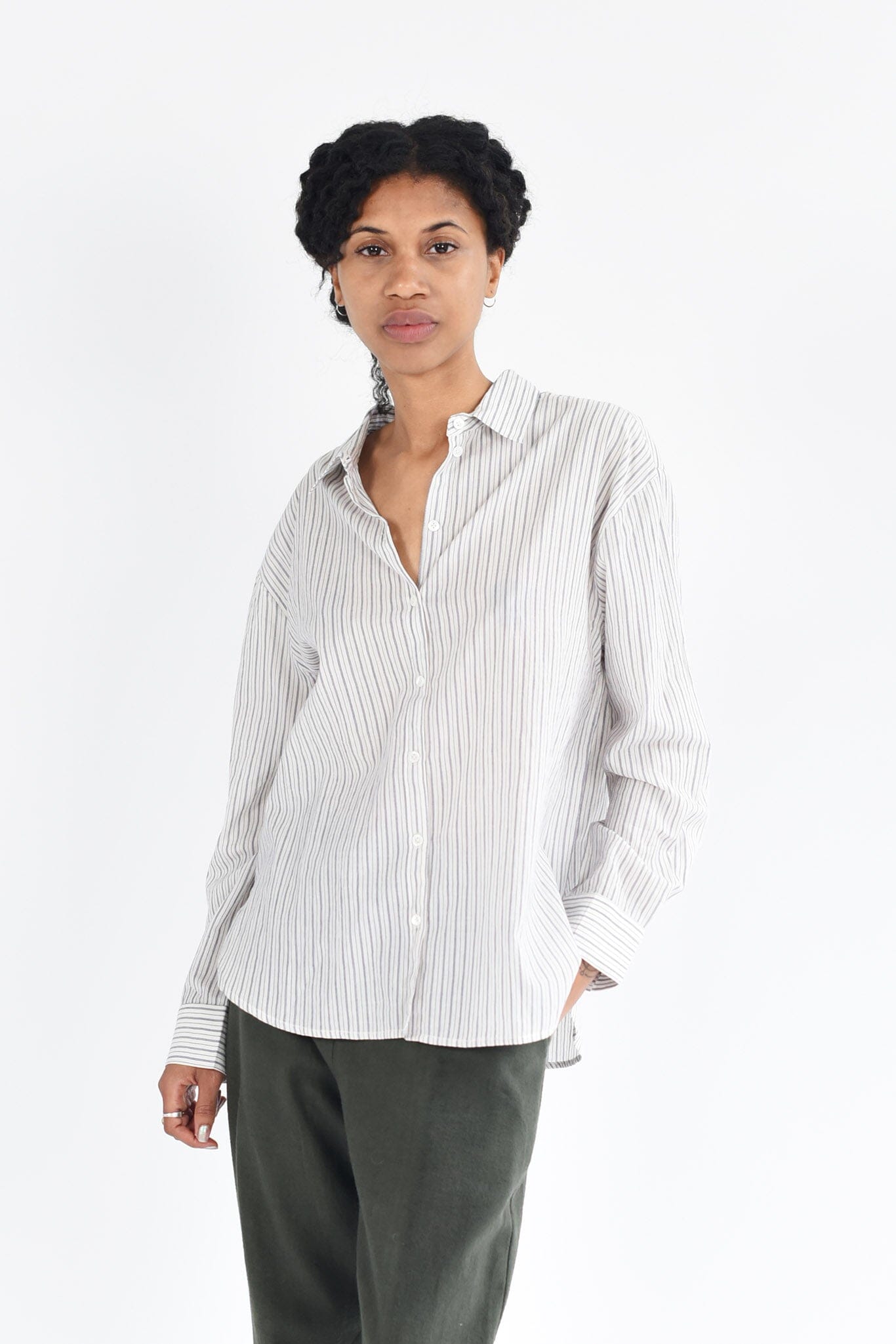 M.PATMOS Bennett Shirt - Ivory Stripe