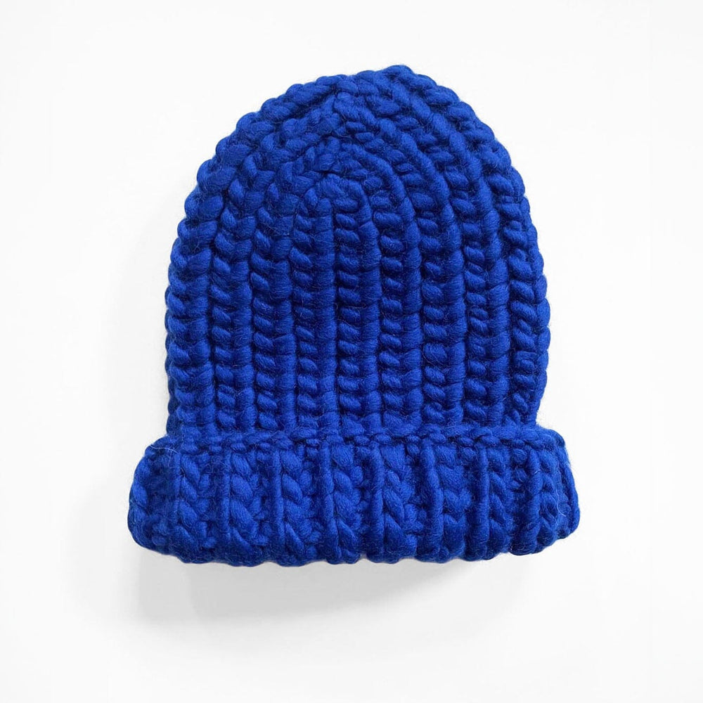 Chunky, knit wool hat made by Peruvian artisans.