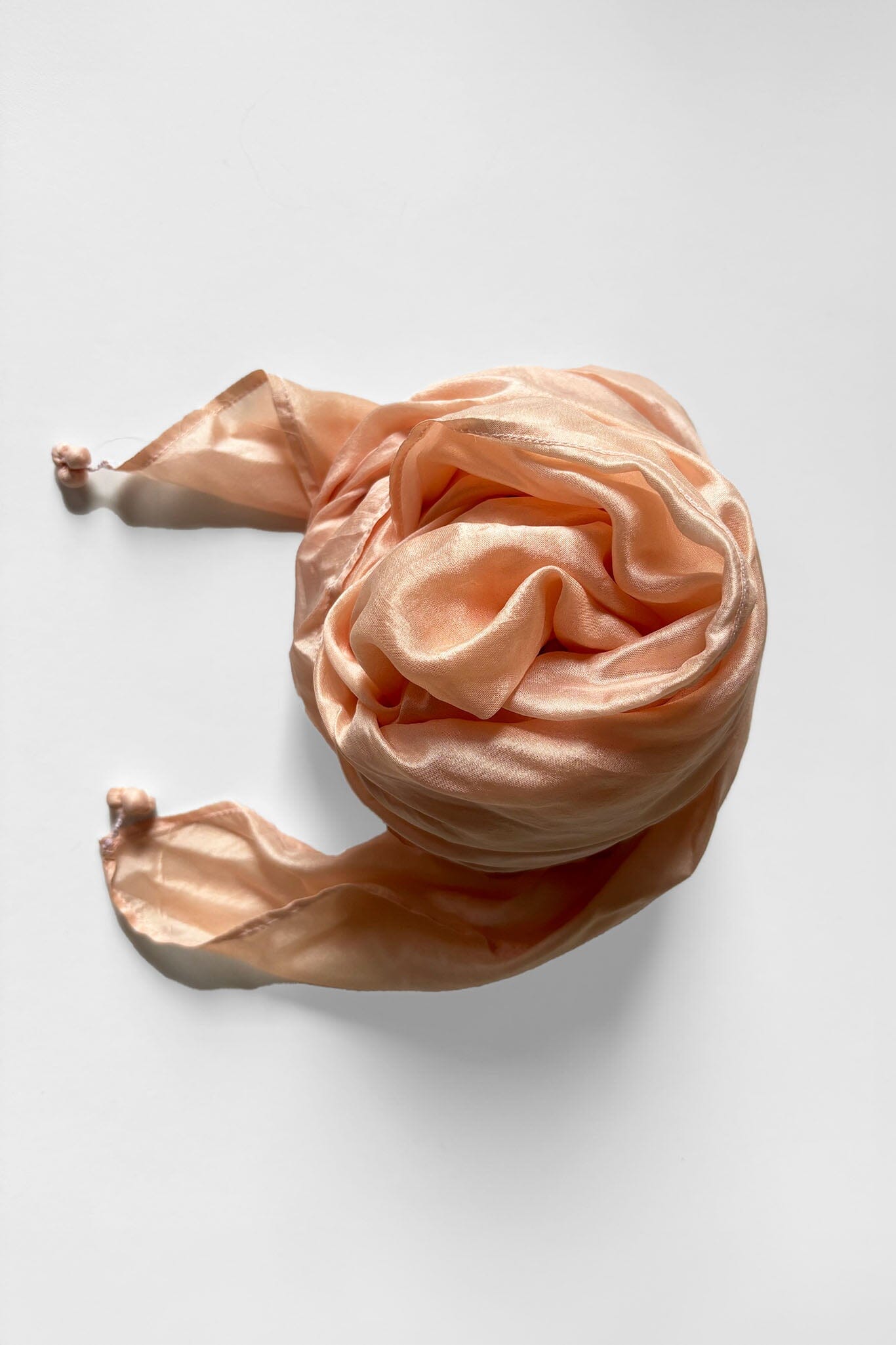 Natural silk scarf in peach