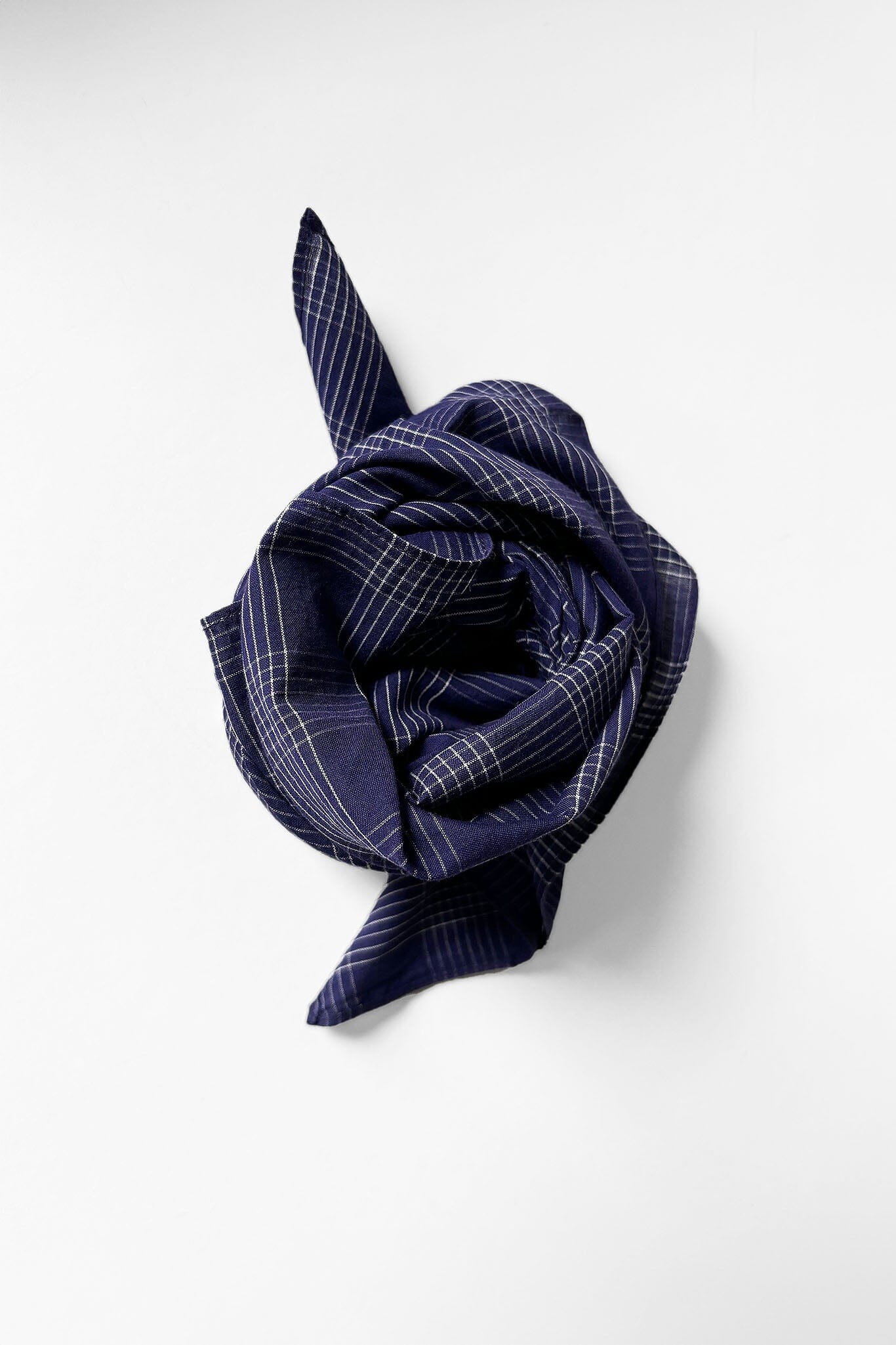 M.PATMOS Quilted Bandana - Square Navy Grid