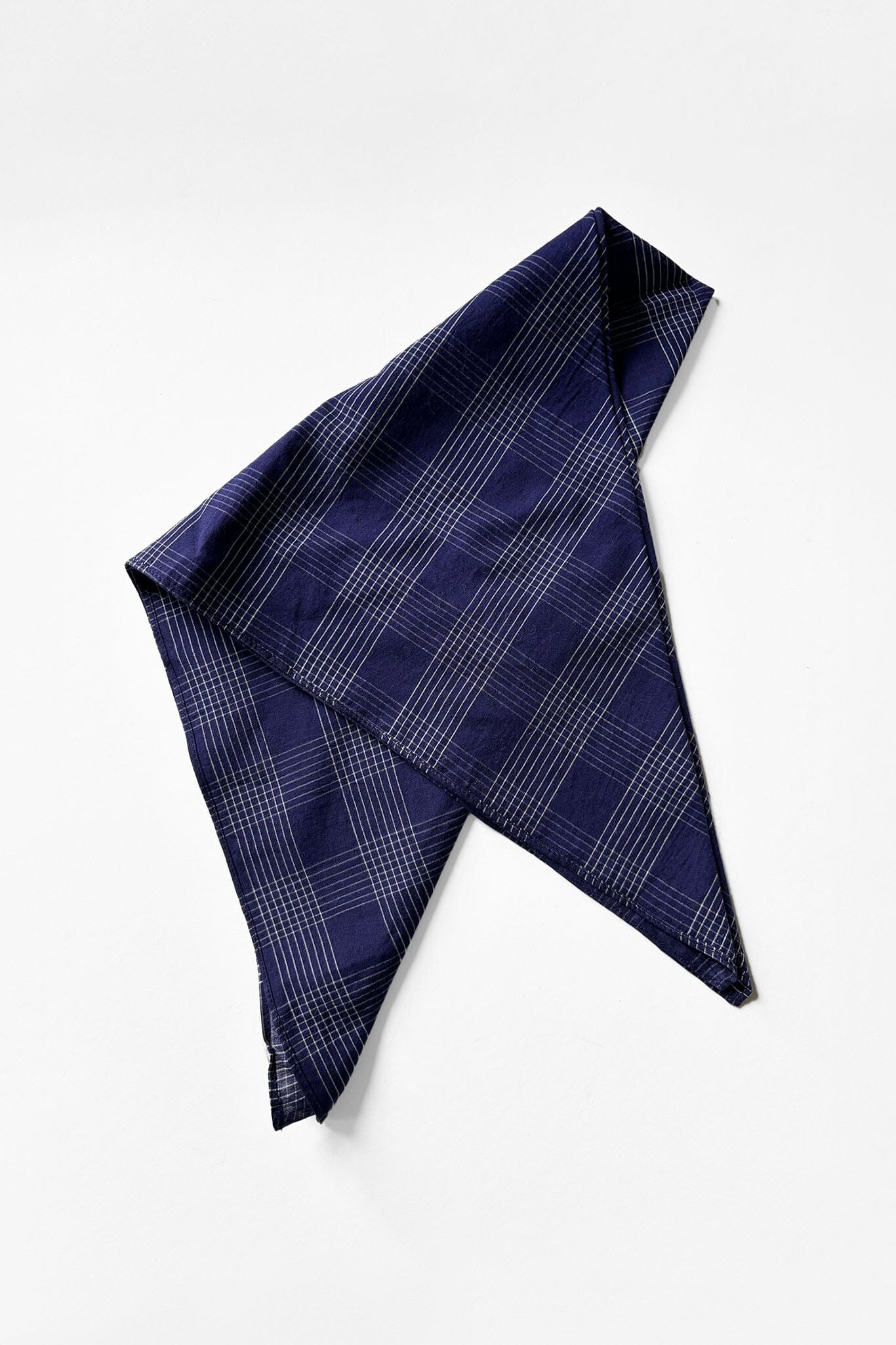 M.PATMOS Quilted Bandana - Square Navy Grid