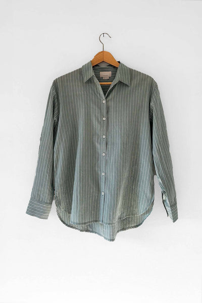 M.PATMOS Bennett Shirt - Jade Stripe